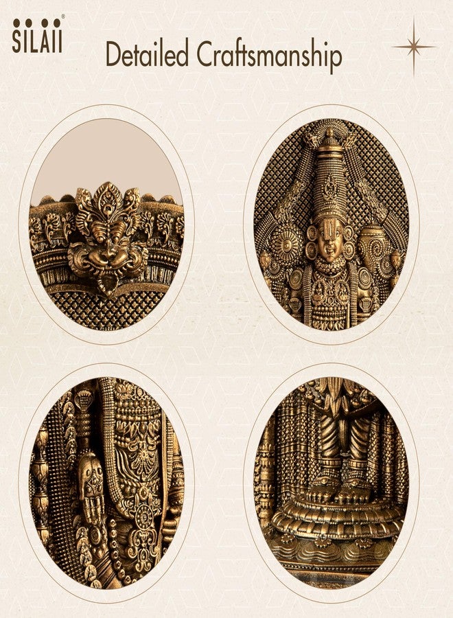 SILAII Lord Sri Venkateswara Divine Sculpture - 6 Inch - Antique Bronze | Tirupati Balaji Idol | Home Decor, Pooja Mandir & Gift Purpose - Image 3